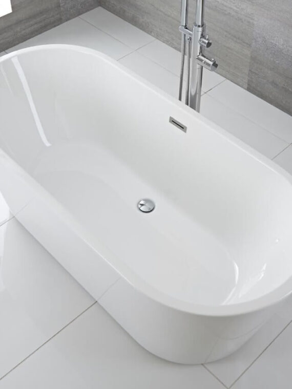 White Modern Square Bath