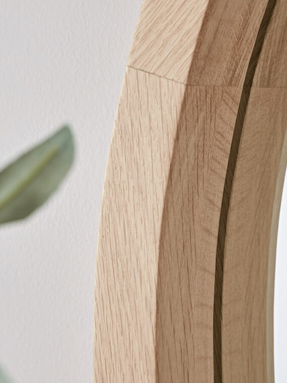 Full Round Oak Mirror